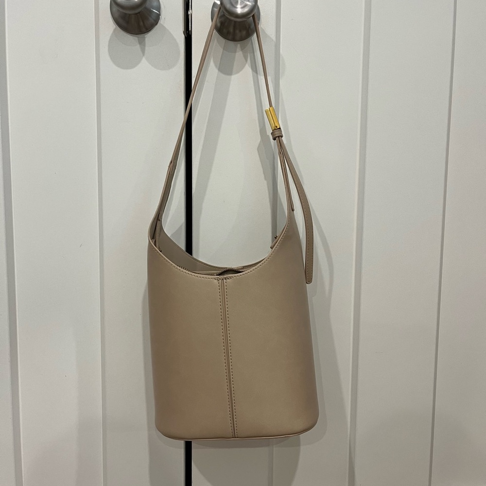 T.J.Maxx Taupe Bucket Shoulder Bag